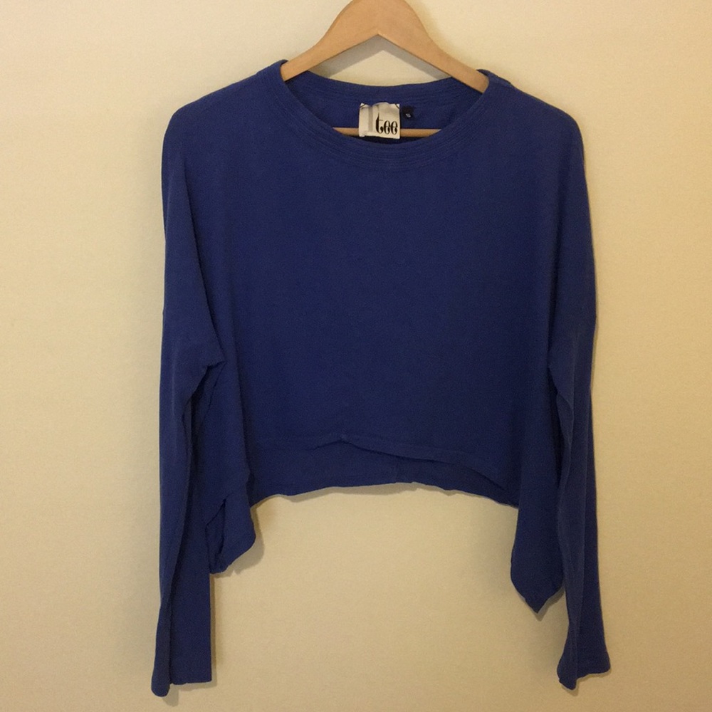 Tee Top, Long sleeve cotton crop layering shirt